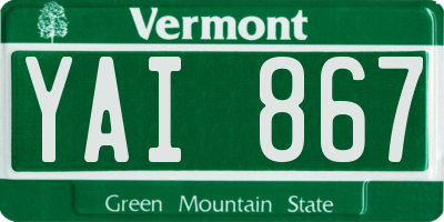 VT license plate YAI867