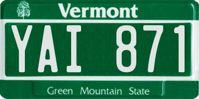 VT license plate YAI871