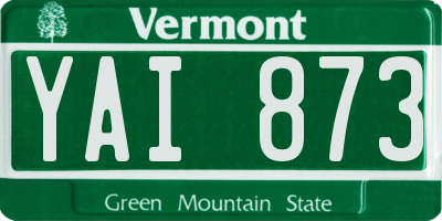 VT license plate YAI873