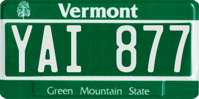 VT license plate YAI877