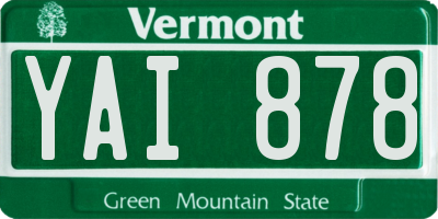 VT license plate YAI878