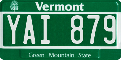 VT license plate YAI879