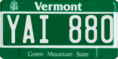 VT license plate YAI880