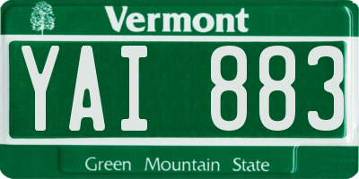 VT license plate YAI883