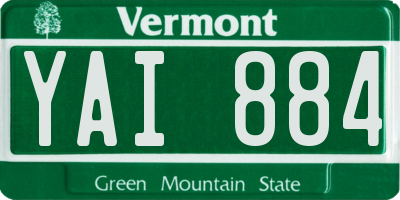 VT license plate YAI884