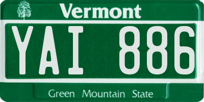 VT license plate YAI886