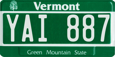 VT license plate YAI887