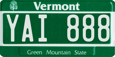 VT license plate YAI888