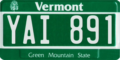 VT license plate YAI891