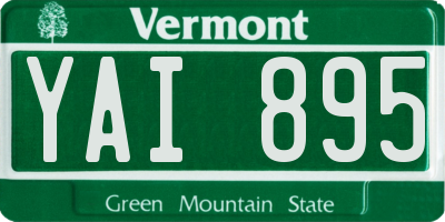 VT license plate YAI895