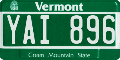VT license plate YAI896