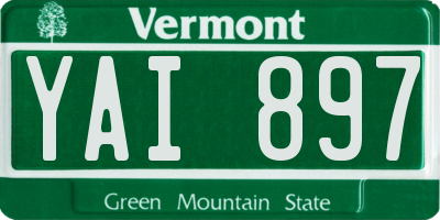 VT license plate YAI897