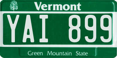 VT license plate YAI899