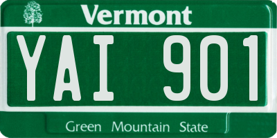 VT license plate YAI901