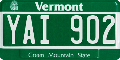 VT license plate YAI902