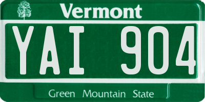 VT license plate YAI904