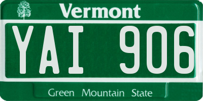 VT license plate YAI906
