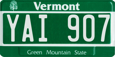 VT license plate YAI907