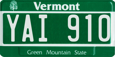 VT license plate YAI910