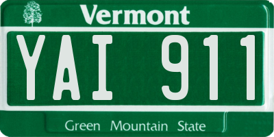 VT license plate YAI911