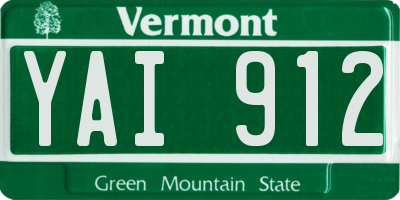 VT license plate YAI912