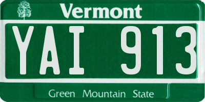 VT license plate YAI913