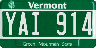 VT license plate YAI914