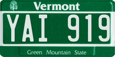 VT license plate YAI919