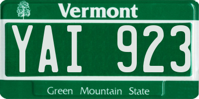 VT license plate YAI923