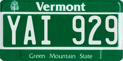 VT license plate YAI929