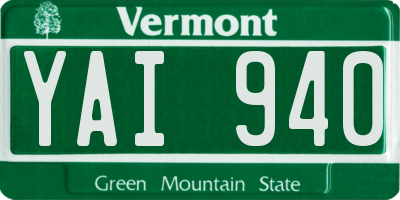 VT license plate YAI940