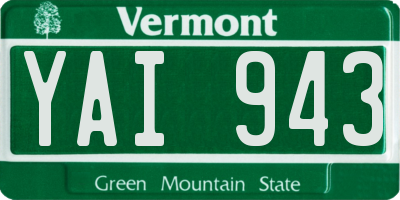 VT license plate YAI943