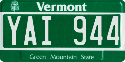 VT license plate YAI944