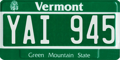 VT license plate YAI945
