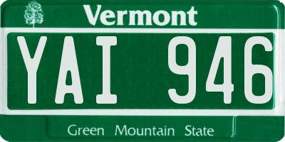 VT license plate YAI946