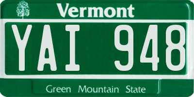 VT license plate YAI948