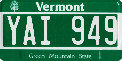 VT license plate YAI949