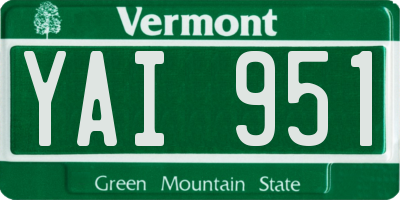 VT license plate YAI951