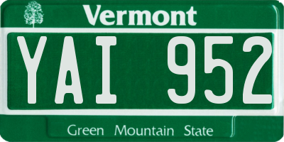 VT license plate YAI952