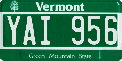VT license plate YAI956