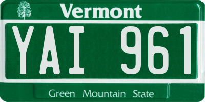 VT license plate YAI961