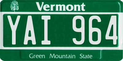 VT license plate YAI964