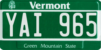 VT license plate YAI965
