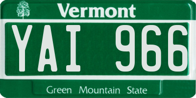 VT license plate YAI966