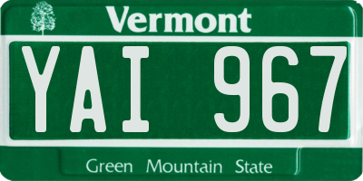 VT license plate YAI967