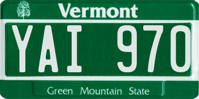 VT license plate YAI970