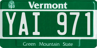 VT license plate YAI971