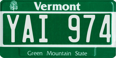 VT license plate YAI974