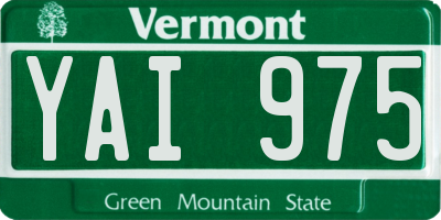 VT license plate YAI975