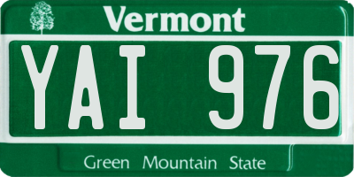 VT license plate YAI976